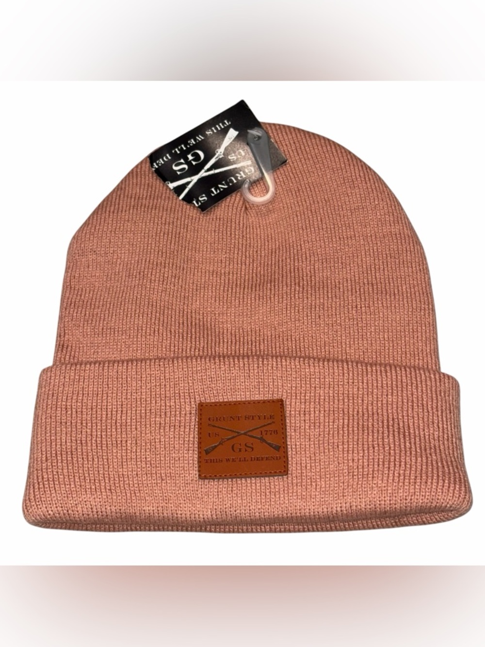 NEW Grunt Style Peach Acrylic Knit Beanie Hat One Size Unisex